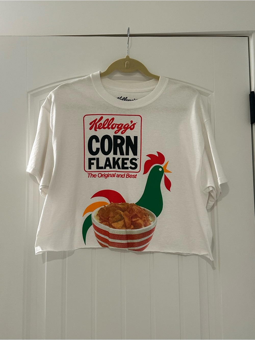 NWOT Kellogg's Corn Flakes Forever 21 Cropped Graphic T Shirt Crop Top Size L